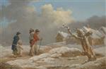 George Morland - Bilder Gemälde - A Soldier's Return