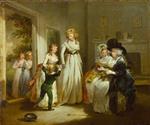 George Morland - Bilder Gemälde - A Visit to the Boarding School