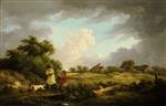 George Morland - Bilder Gemälde - A Windy Day