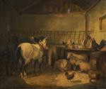 George Morland - Bilder Gemälde - Animals in a Stable
