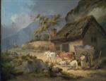 George Morland - Bilder Gemälde - Carters with a Load of Slate