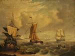 George Morland - Bilder Gemälde - English and French Fishing Boats off Yarmouth