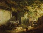 George Morland - Bilder Gemälde - Farmyard