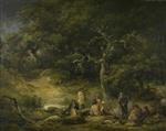 George Morland  - Bilder Gemälde - Gypsies in a Landscape