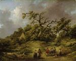 George Morland  - Bilder Gemälde - Landscape with Figures-2