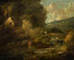 George Morland  - Bilder Gemälde - Landscape, an Inland Stream