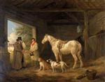 George Morland  - Bilder Gemälde - Paying the Ostler