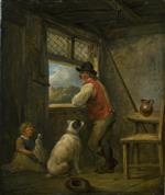 George Morland  - Bilder Gemälde - Peasant at a Window