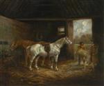 George Morland  - Bilder Gemälde - Stable Interior