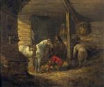 George Morland  - Bilder Gemälde - Stable Scene