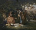 George Morland  - Bilder Gemälde - The Angler’s Repast