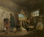 George Morland  - Bilder Gemälde - The Artist in His Studio and His Man Gibbs