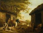 George Morland  - Bilder Gemälde - The Boatman's House