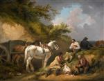 George Morland  - Bilder Gemälde - The Labourers' Rest