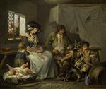 George Morland  - Bilder Gemälde - The Miseries of Idleness