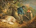 George Morland  - Bilder Gemälde - The Piggery