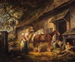 George Morland  - Bilder Gemälde - The Public House Door