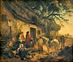 George Morland  - Bilder Gemälde - The Roadside Inn