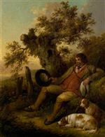 George Morland  - Bilder Gemälde - The Sportsman Resting