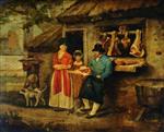 George Morland  - Bilder Gemälde - The Village Butcher