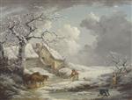 George Morland  - Bilder Gemälde - Winter Landscape