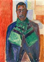 Edvard Munch - Bilder Gemälde - African with Green Scarf