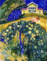 Edvard Munch  - Bilder Gemälde - Apple Tree in the Garden