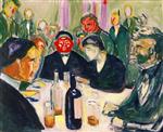 Edvard Munch  - Bilder Gemälde - Around the Drinking Table