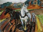Edvard Munch  - Bilder Gemälde - Autumn Ploughing 