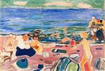 Edvard Munch  - Bilder Gemälde - Bathing Scene from Åsgårdstrand