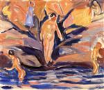 Edvard Munch  - Bilder Gemälde - Bathing Women and Children