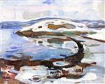 Edvard Munch  - Bilder Gemälde - Bay by the Fjord in Winter