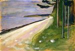 Edvard Munch  - Bilder Gemälde - Beach in Åsgårtstrand
