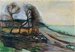 Edvard Munch  - Bilder Gemälde - Beach Landscape