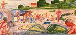 Edvard Munch  - Bilder Gemälde - Beach Scene