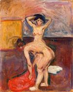 Edvard Munch  - Bilder Gemälde - Bending and Upright Nude