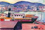 Edvard Munch  - Bilder Gemälde - Bergen Harbor