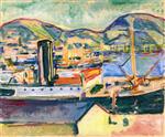 Edvard Munch  - Bilder Gemälde - Bergen Harbor