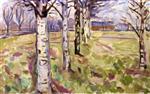 Edvard Munch  - Bilder Gemälde - Birch Trunks