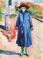 Edvard Munch  - Bilder Gemälde - Blue Coat in Sunshine