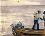Edvard Munch  - Bilder Gemälde - Boat with Three Boys