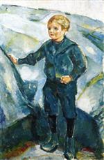 Edvard Munch  - Bilder Gemälde - Boy in Rocky Landscape
