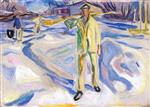 Edvard Munch  - Bilder Gemälde - Building Workers in the Snow