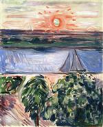 Edvard Munch  - Bilder Gemälde - Canal at Sunset