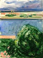 Edvard Munch  - Bilder Gemälde - Canal with Dark Clouds