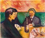 Edvard Munch  - Bilder Gemälde - Card Players in Elgersburg