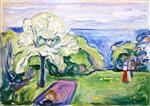 Edvard Munch  - Bilder Gemälde - Cherry Tree in Blossom