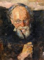 Edvard Munch  - Bilder Gemälde - Christian Munch with Pipe