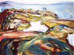 Edvard Munch  - Bilder Gemälde - Coastal Landscape