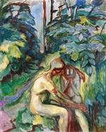 Edvard Munch  - Bilder Gemälde - Consolation in the Forest